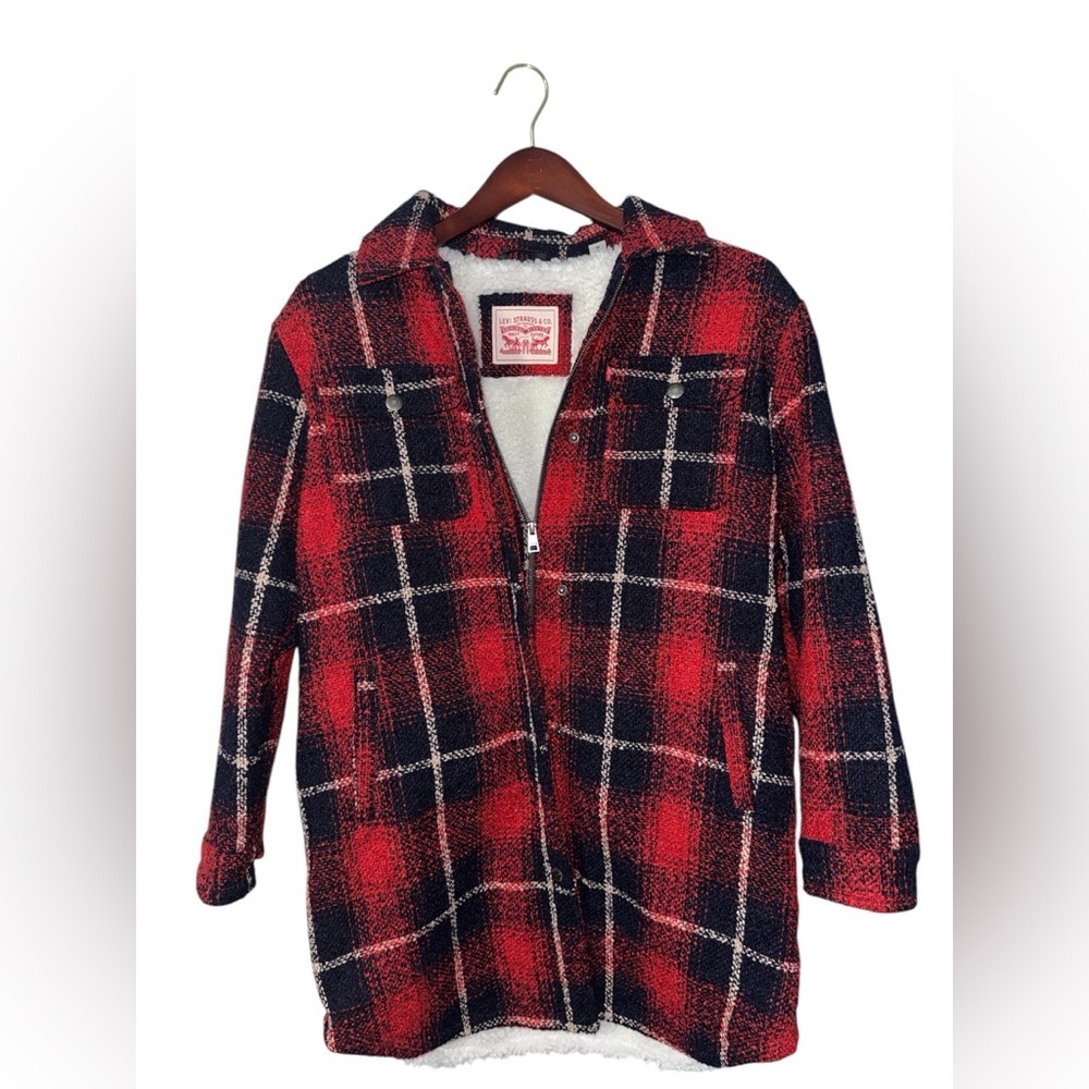 ⚡️Levi Stratus & CO Plaid Jacket Red/Blue Size Medium - Picture 6 of 10